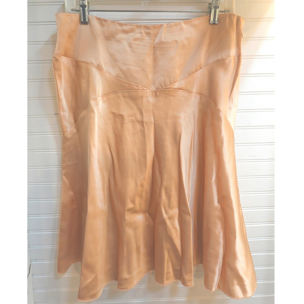 Vintage Bebe Skirt Women's Medium Peach Pink Flowy Midi Length Y2K Bottom
